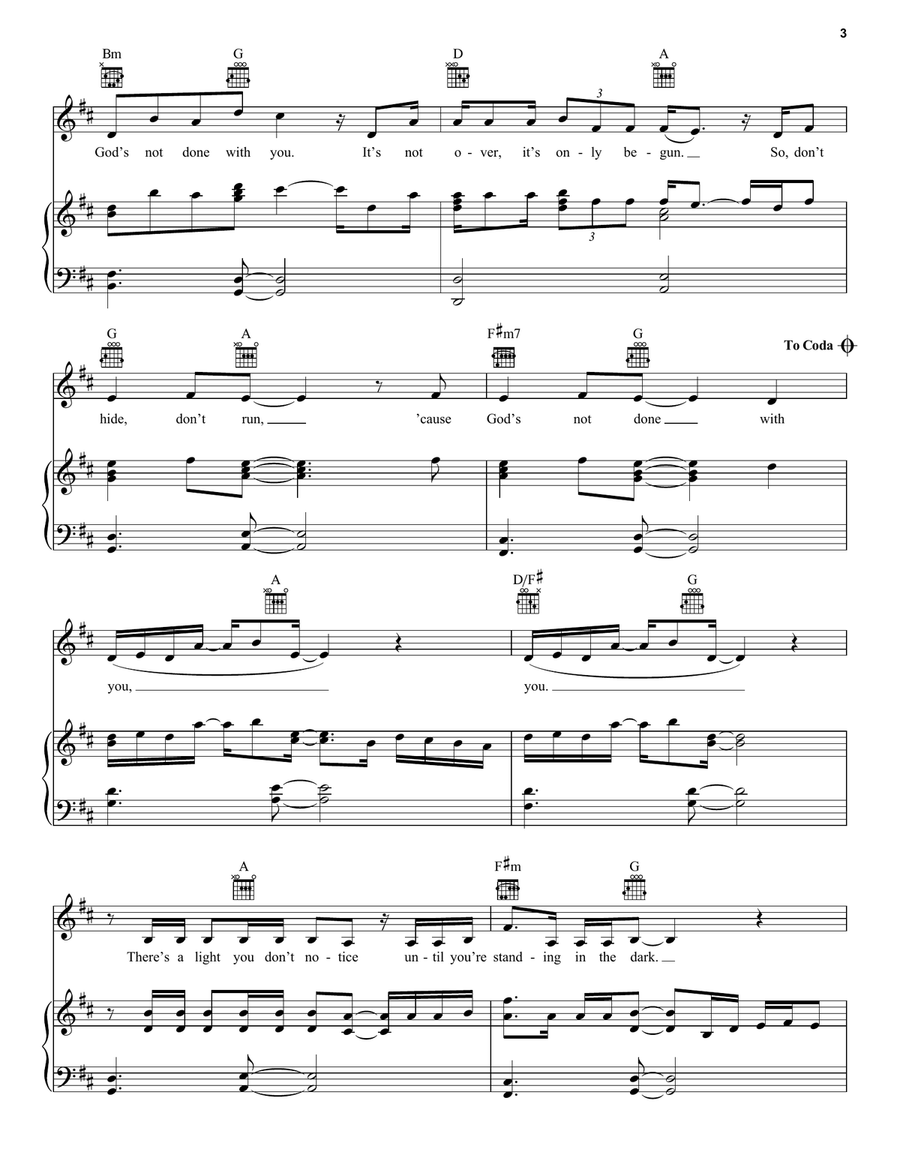 God's Not Done With You Piano, Vocal, Guitar scores gallery preview page 3