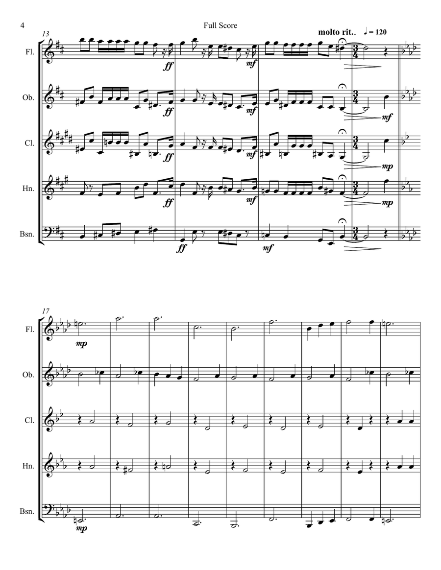 Jack's Lament Woodwind Quintet scores gallery preview page 4