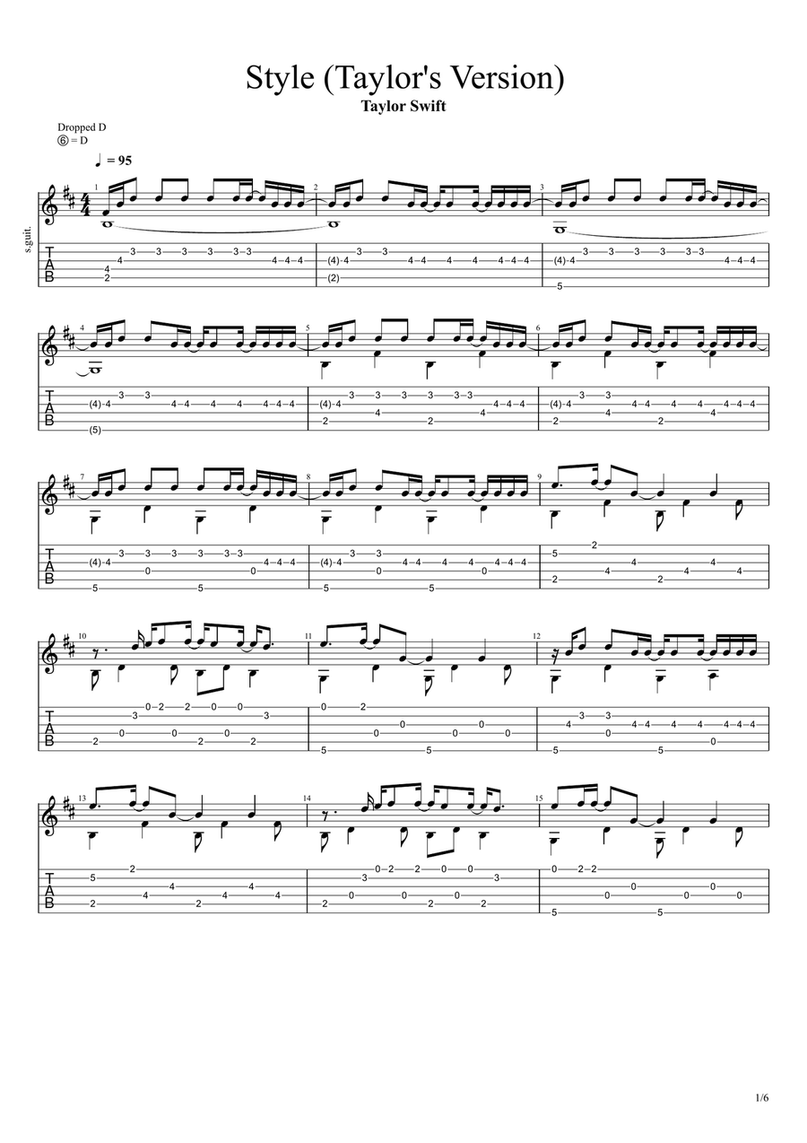 Style Style Acoustic Guitar scores gallery preview page 1