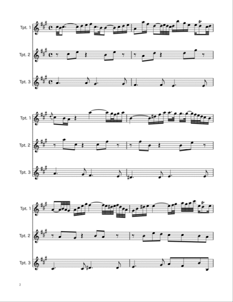 Arioso BWV 156 - Trumpet Trio Trumpet Trio scores gallery preview page 2