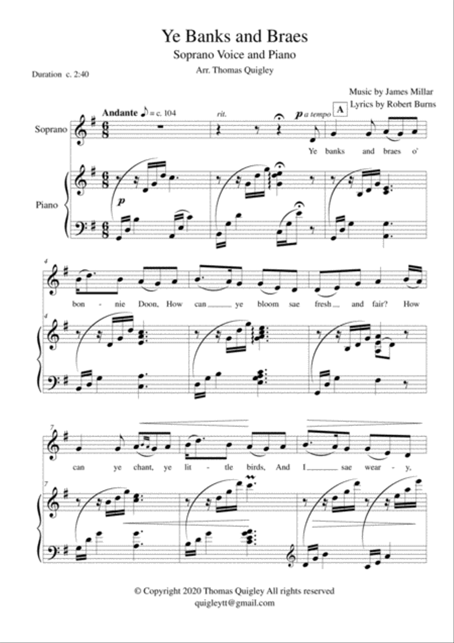 Ye Banks and Braes Soprano Voice scores gallery preview page 2