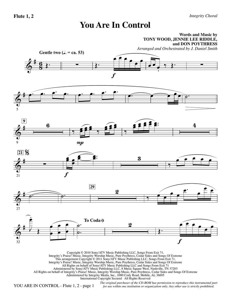 You Are In Control - Flute 1 & 2