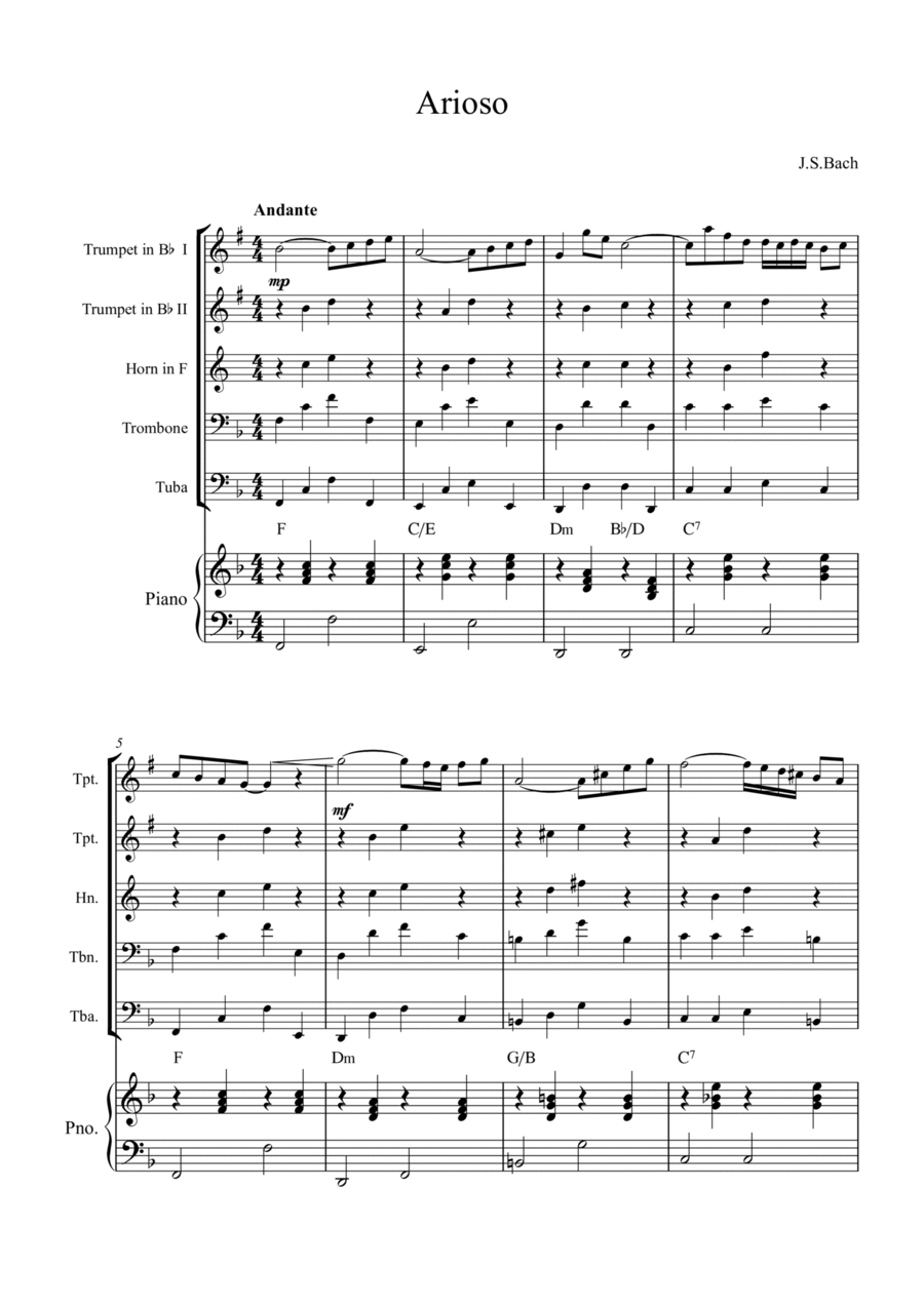 Arioso Brass Quintet scores gallery preview page 1