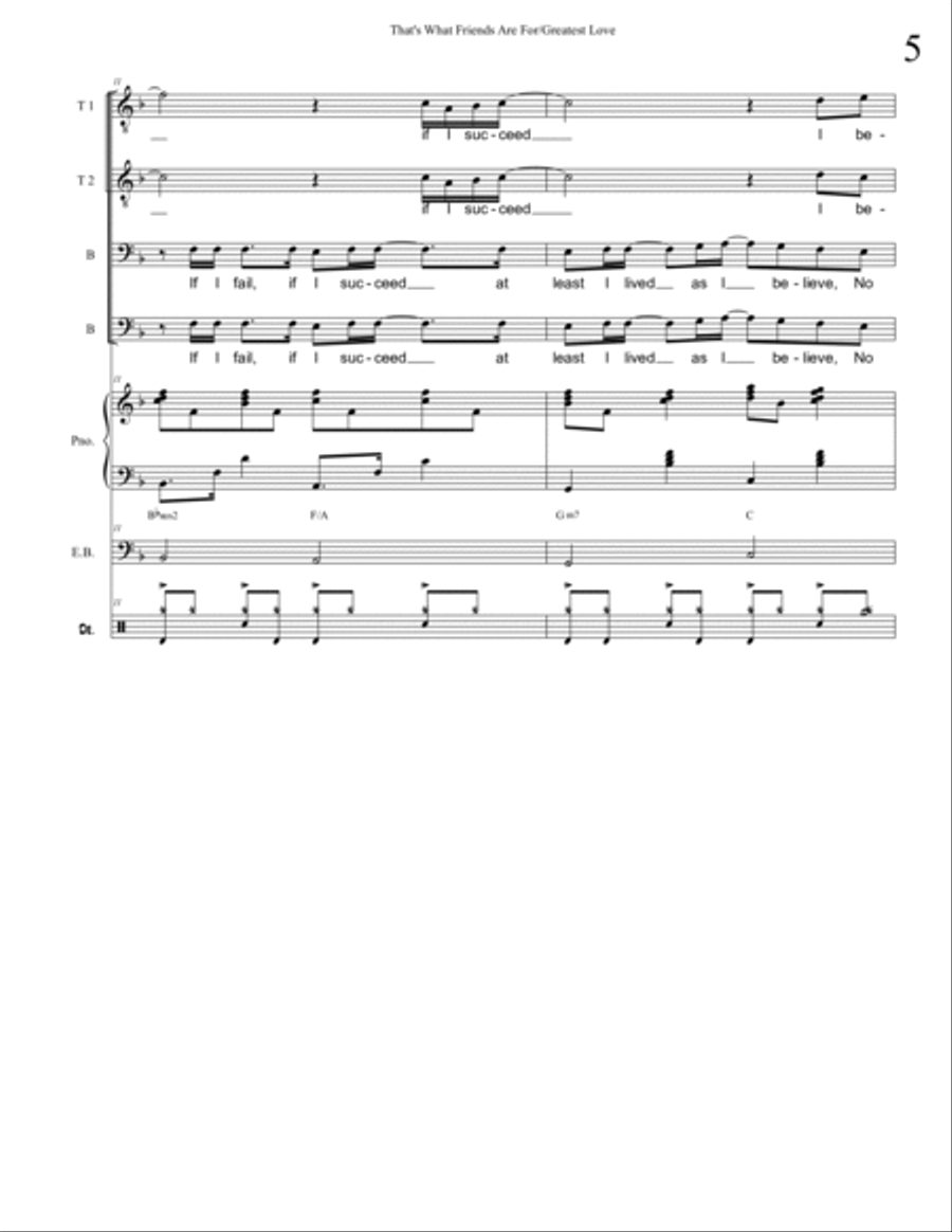 The Greatest Love Of All TTBB scores gallery preview page 5