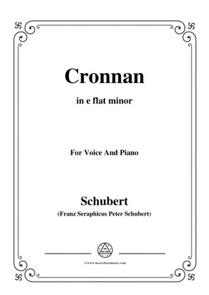 Schubert-Cronnan,in e flat minor,for Voice&Piano