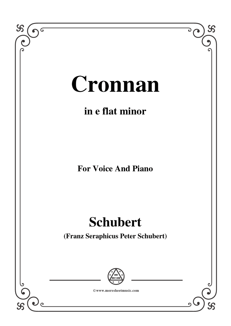 Schubert-Cronnan,in e flat minor,for Voice&Piano