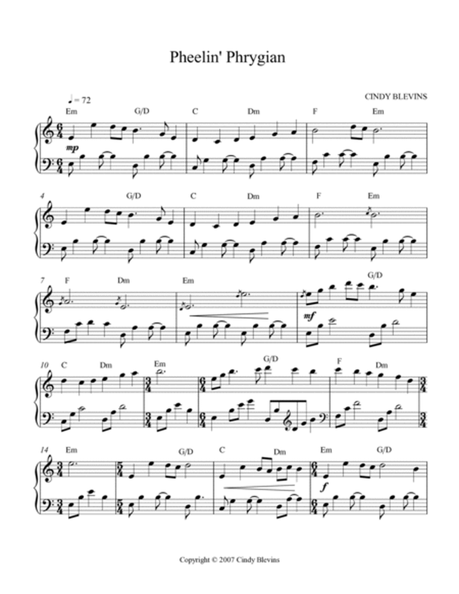 Pheelin' Phrygian, original solo for Lap Harp image number null