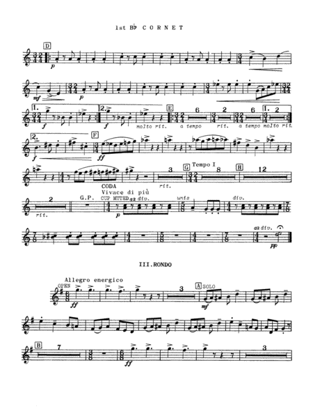 Third Suite (I. March, II. Waltz, III. Rondo): 1st B-flat Cornet
