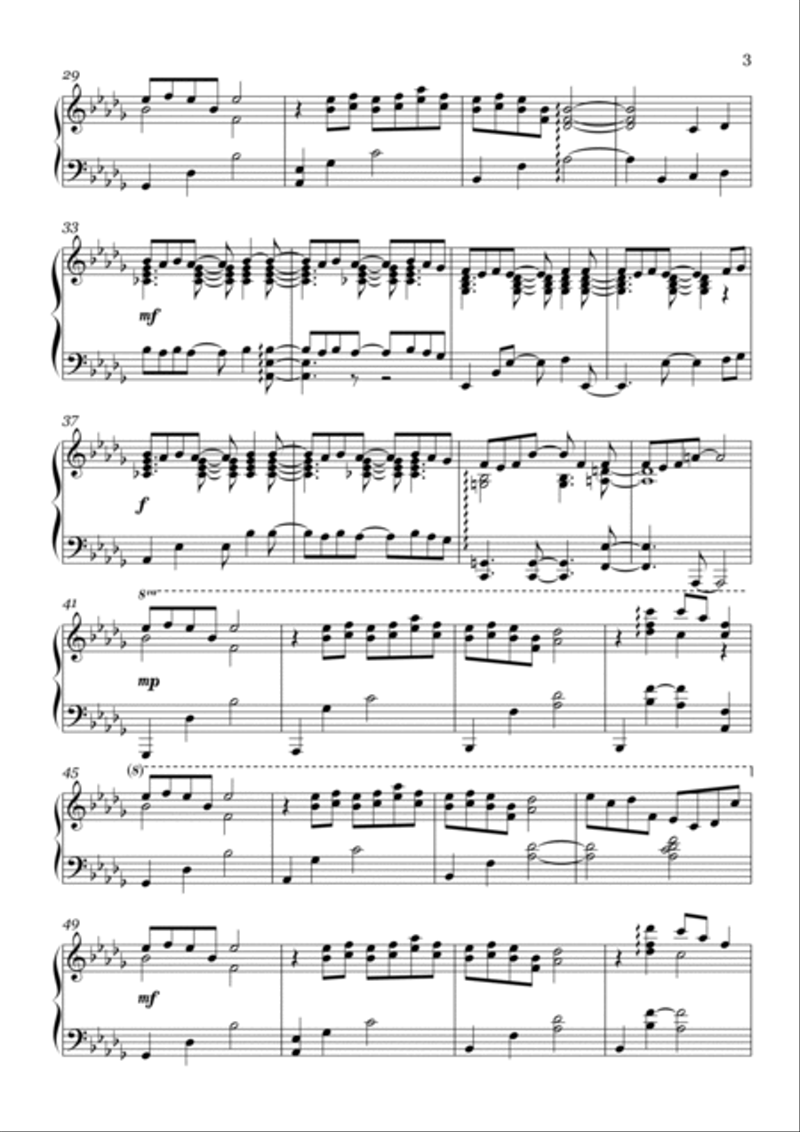 Merry Christmas, Mr. Lawrence Piano Solo scores gallery preview page 3