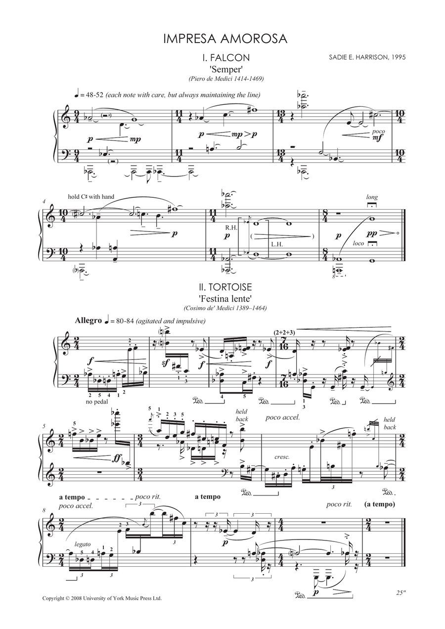 Impresa Amorosa Piano Solo scores gallery preview page 1