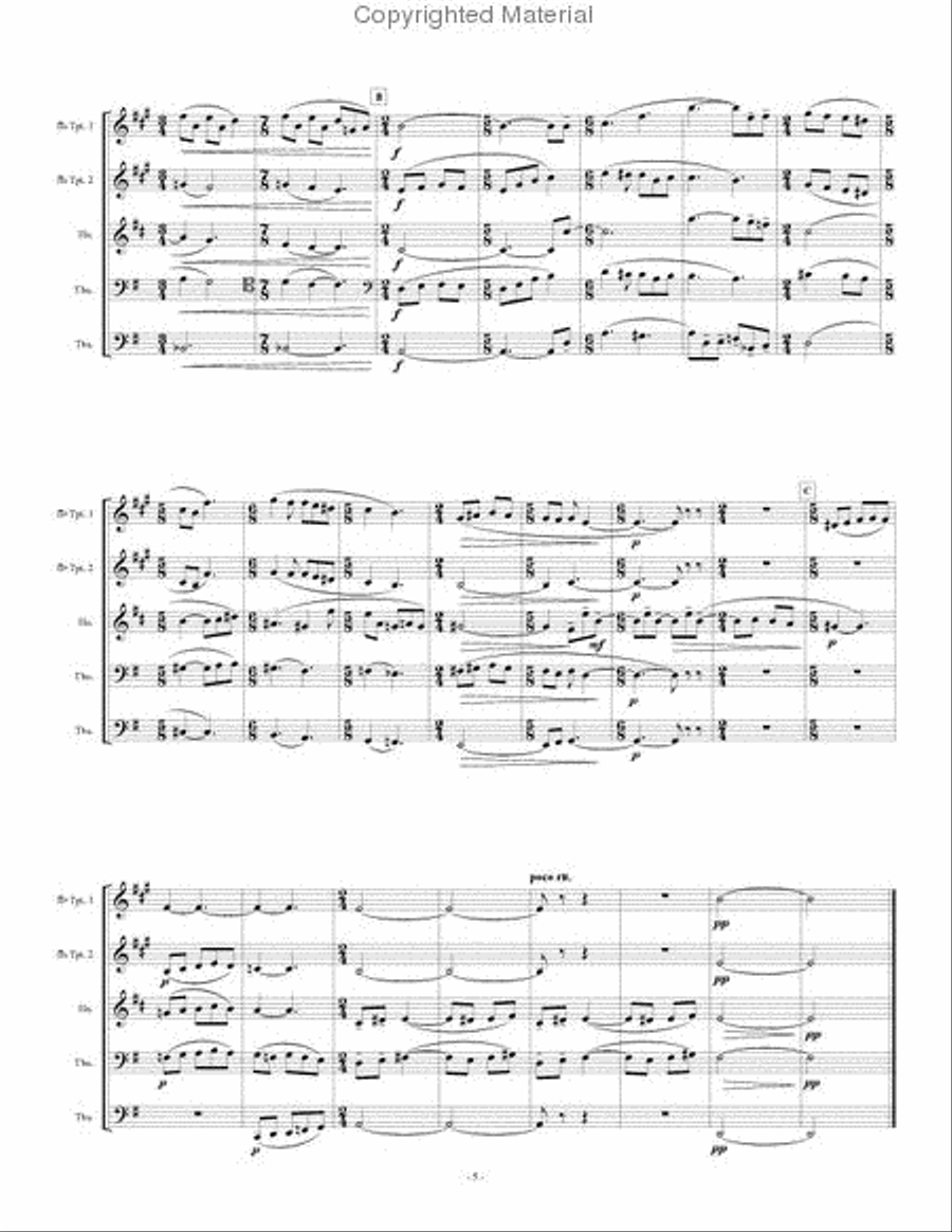 3 Medieval Carols Brass Quintet scores gallery preview page 6