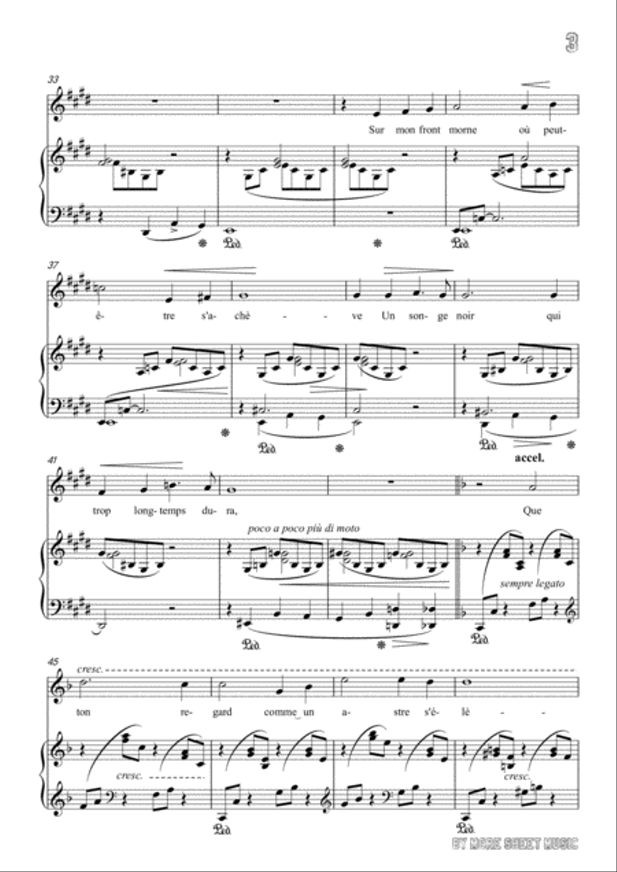 Liszt-Oh!Quand je dors in E Major,for Voice and Piano Voice Solo scores gallery preview page 5