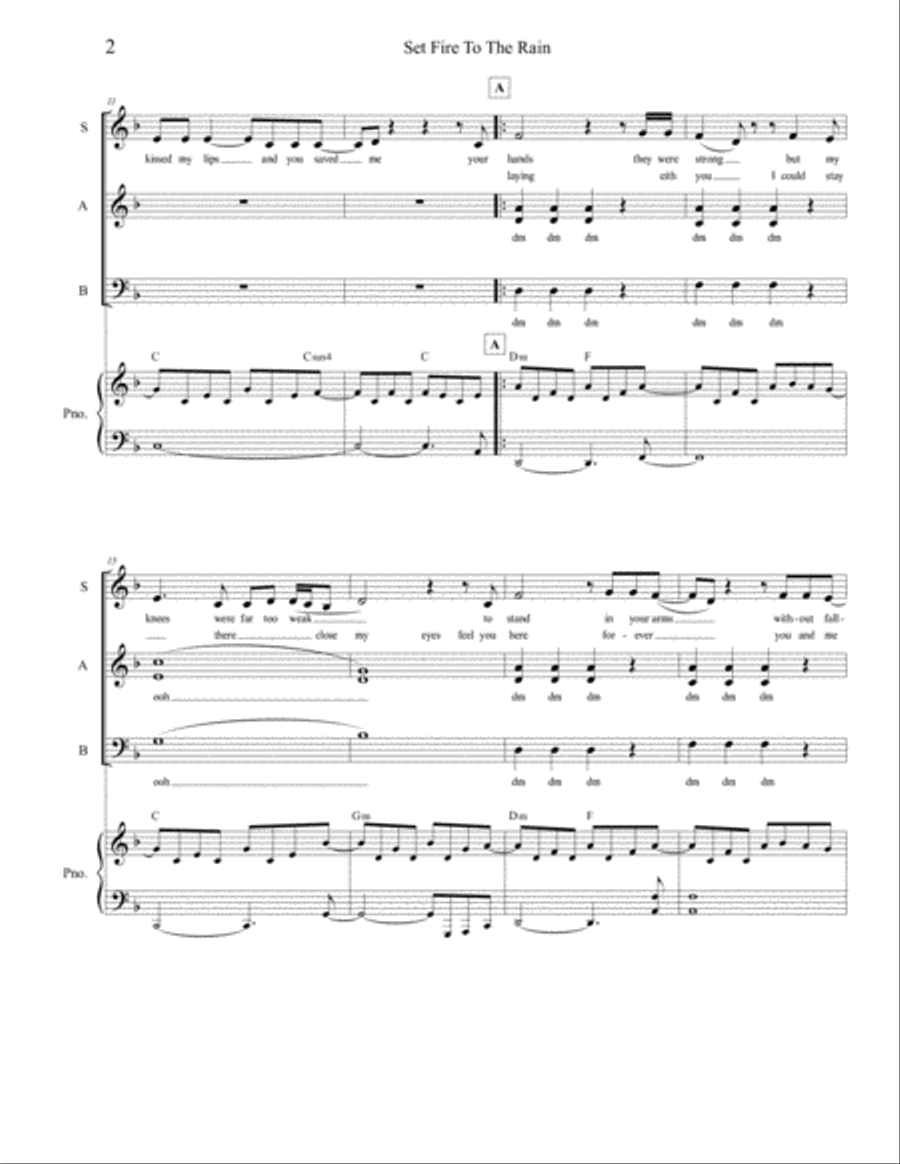 Set Fire To The Rain Small Ensemble scores gallery preview page 2