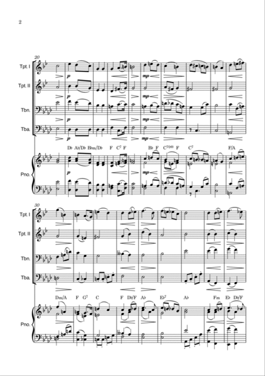 Bridal Chorus Brass Quartet scores gallery preview page 2