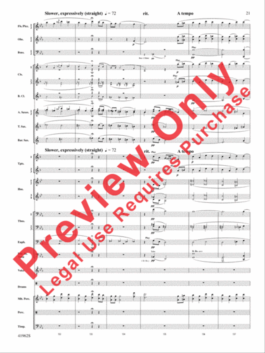 A Gershwin Tribute to Love Concert Band scores gallery preview page 22