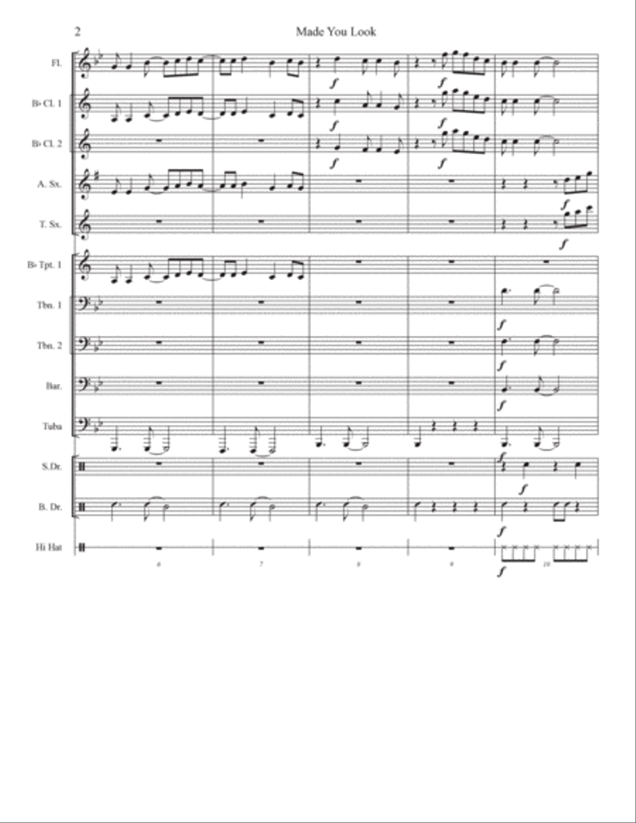 Made You Look Made You Look Marching Band scores gallery preview page 2