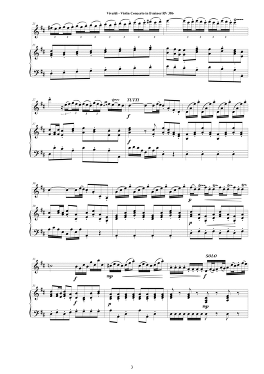 Vivaldi - Violin Concerto in B minor RV 386 for Violin and Cembalo (or Piano) image number null