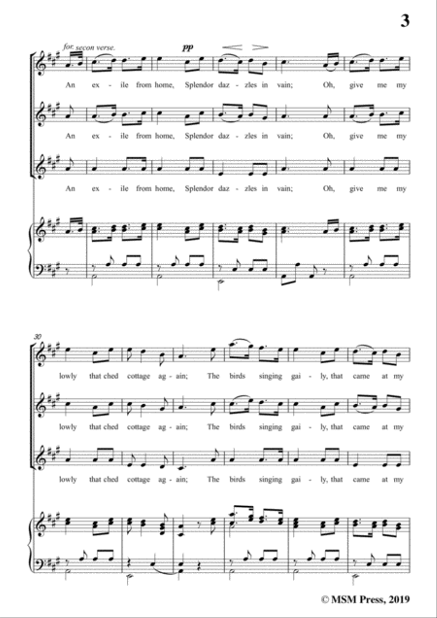 Henry R. Bishop-Home Sweet Home,in A Major,for Voice&Piano Voice scores gallery preview page 5