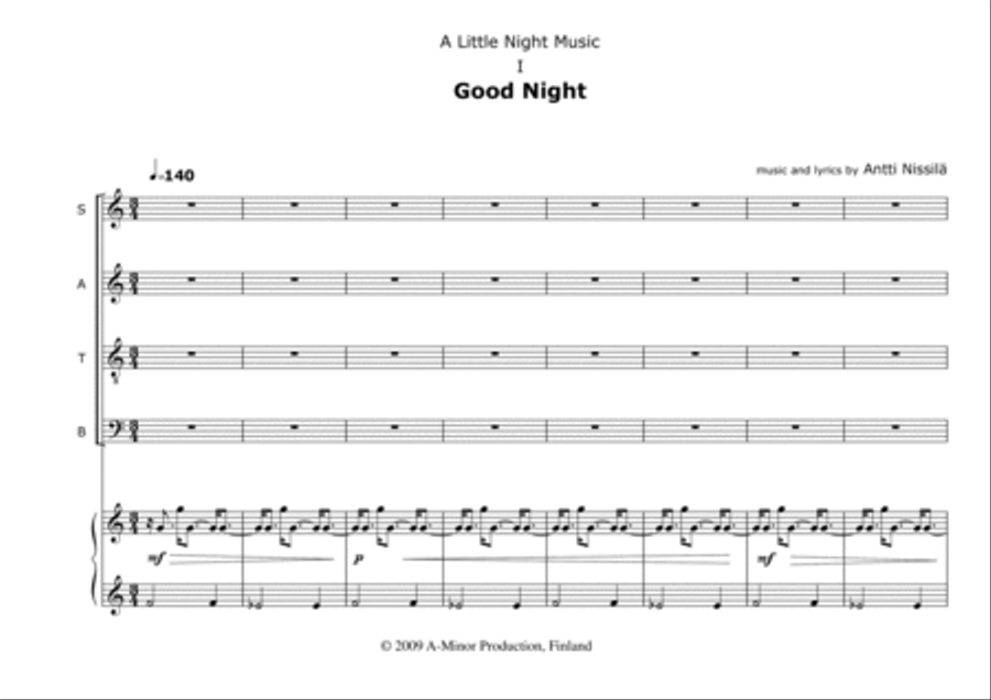 A Little Night Music 4-Part scores gallery preview page 1