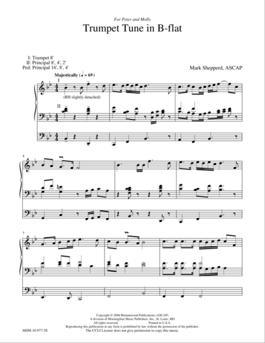 Trumpet Tune in B-flat Trumpet Tune in B-flat Trumpet scores gallery preview page 1