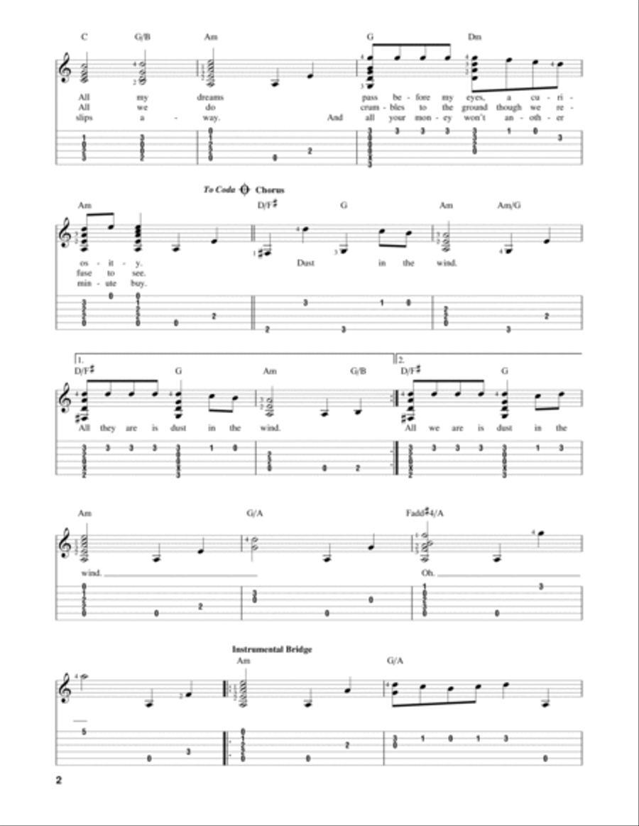 Dust In The Wind Acoustic Guitar scores gallery preview page 2