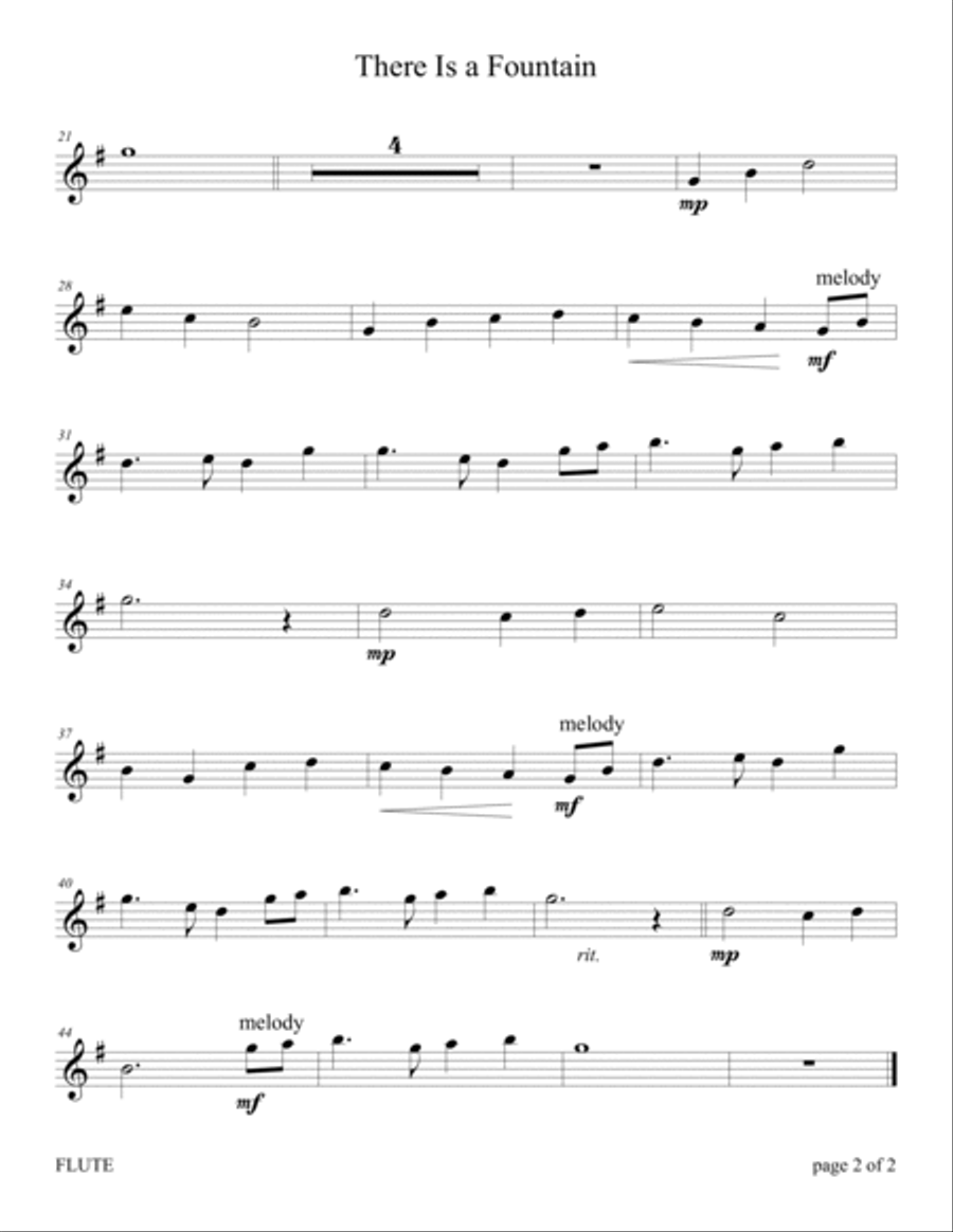 There Is a Fountain (for Flute and Violin Duet with Piano accompaniment) image number null