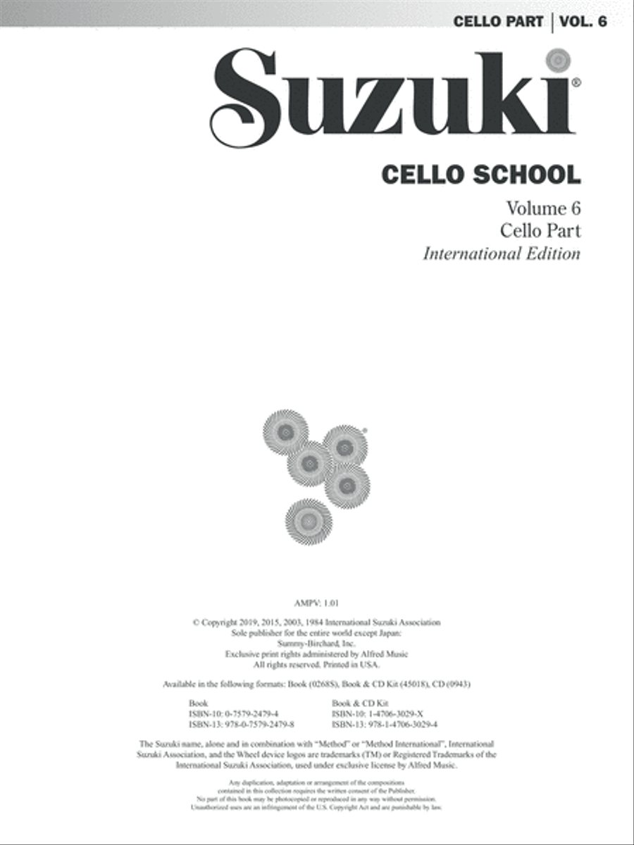 Suzuki Cello School, Volume 6 image number null