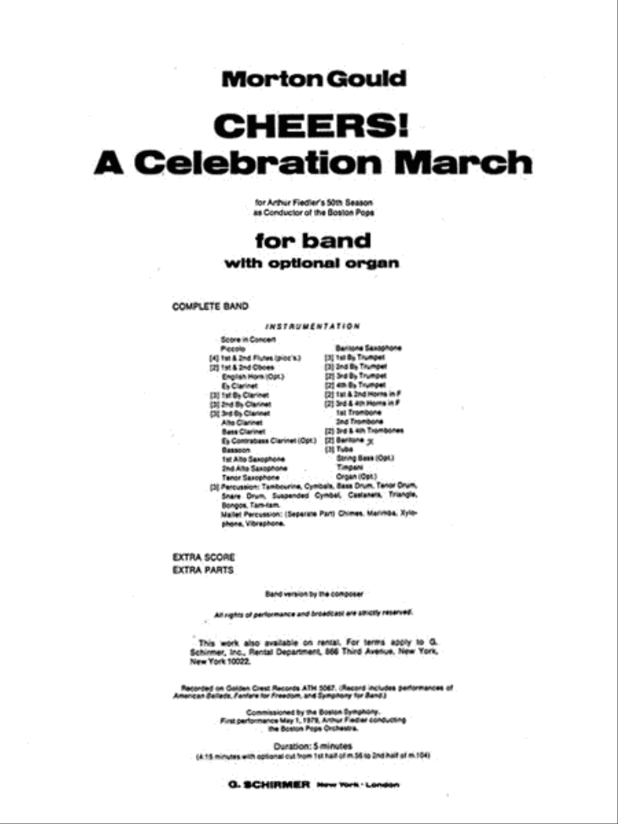 Cheers! A Celebration March Concert Band scores gallery preview page 1