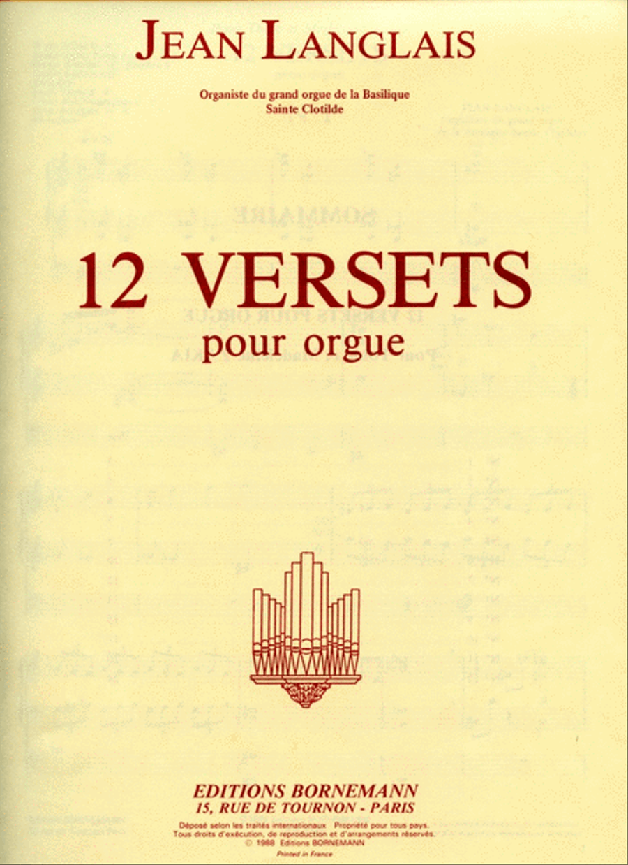 Book cover for 12 Versets (organ)