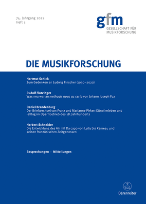 Die Musikforschung, Heft 1/2021