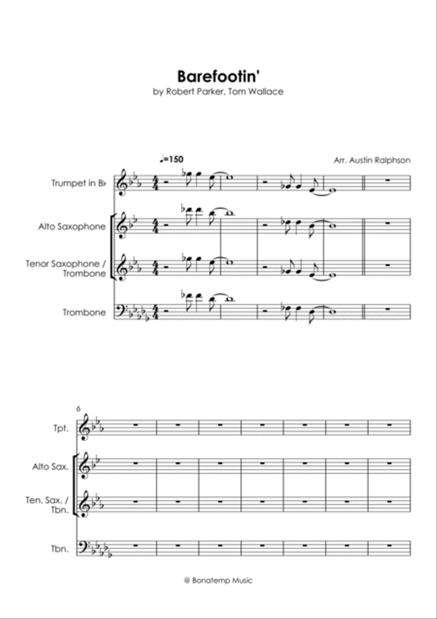Barefootin' Barefootin' Tenor Saxophone scores gallery preview page 2