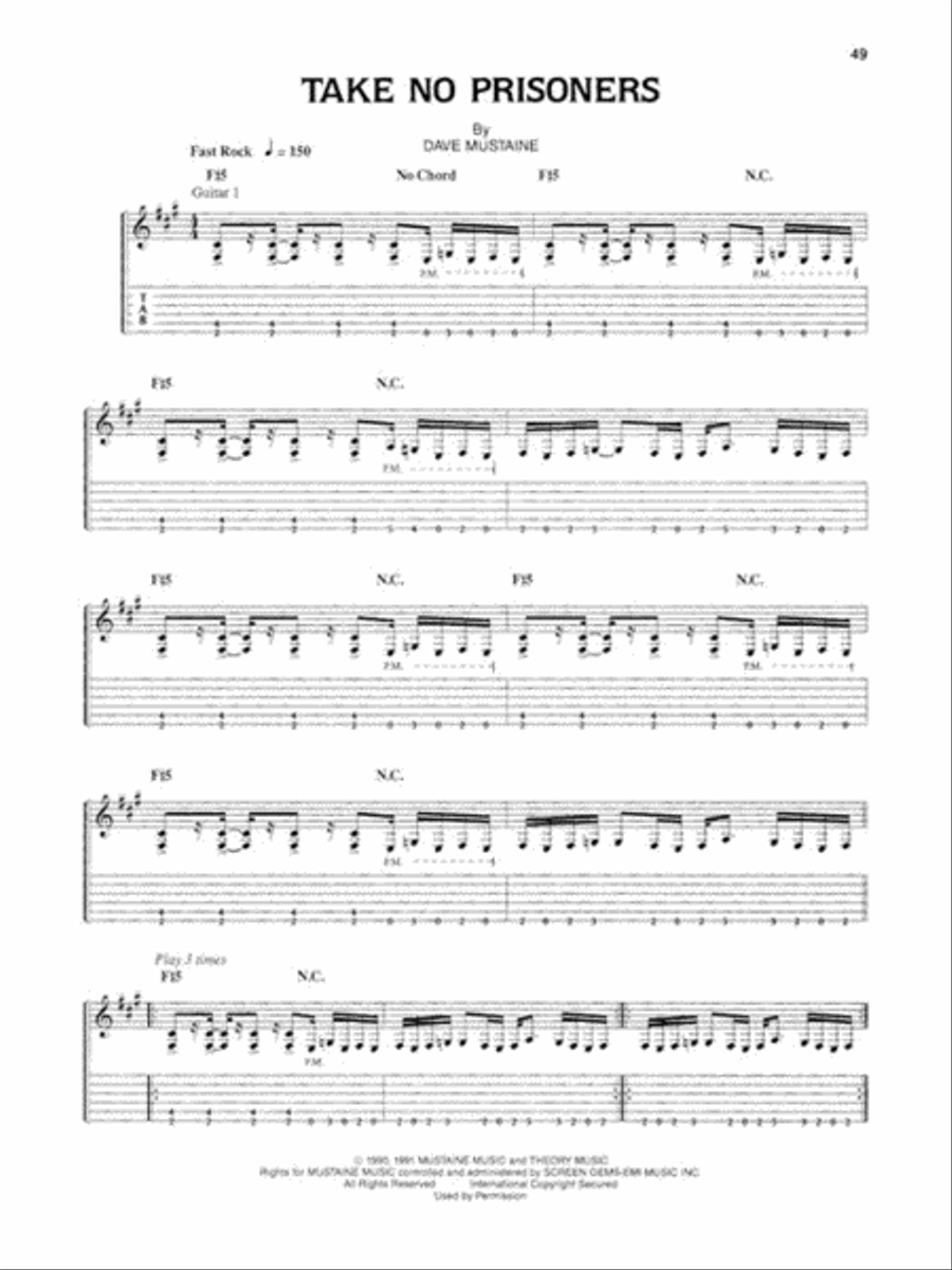 Megadeth – Rust in Peace Electric Guitar scores gallery preview page 5