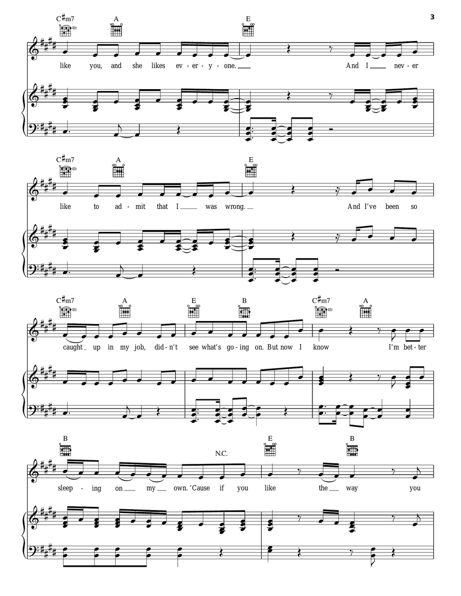 Love Yourself Piano, Vocal, Guitar scores gallery preview page 3
