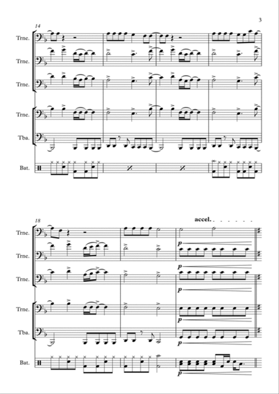 Jota Quest - Arranjo para Grupo de Metais Brass Ensemble scores gallery preview page 3