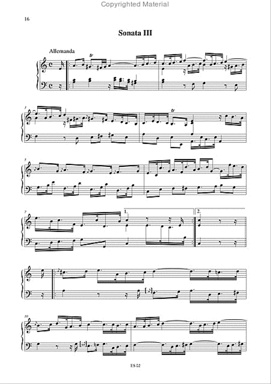 6 Sonatas (London, early 18th century) for Harpsichord Harpsichord scores gallery preview page 4