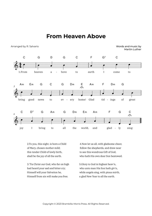 From Heaven Above (Key of C Major)
