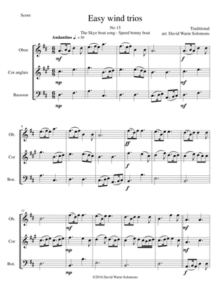 The Skye boat song (Speed bonny boat) for double-reed trio (oboe, cor anglais, bassoon)