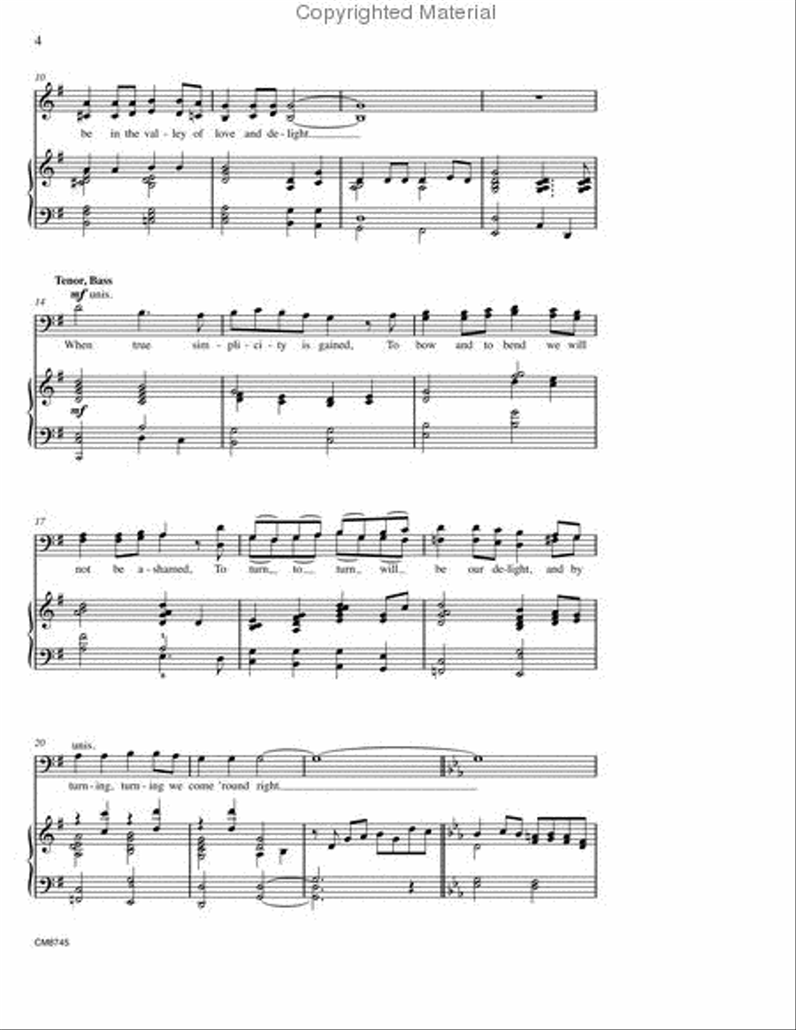 Simple Gifts 4-Part scores gallery preview page 3