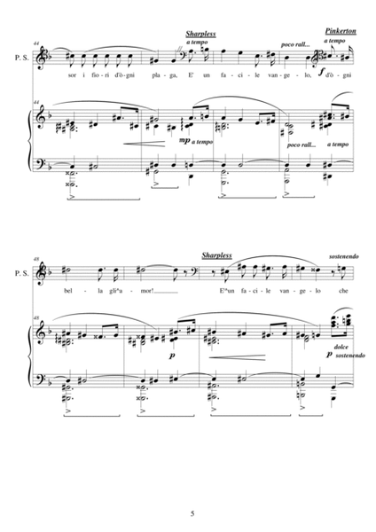 Puccini-M.Butterfly (Act1) Dovunque al mondo-Tenor, Baritone and piano image number null