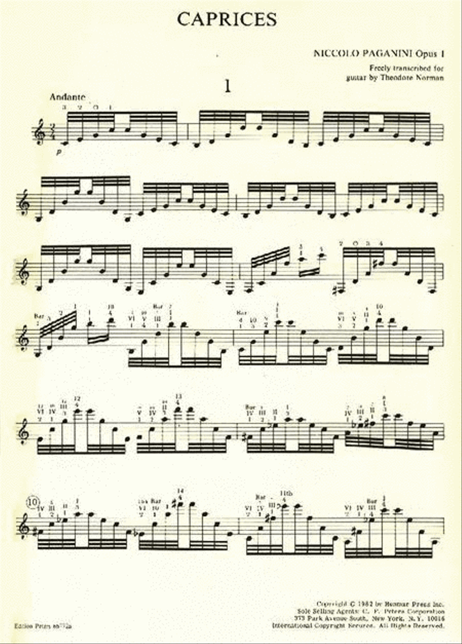 Caprices Op. 1 Lute scores gallery preview page 2