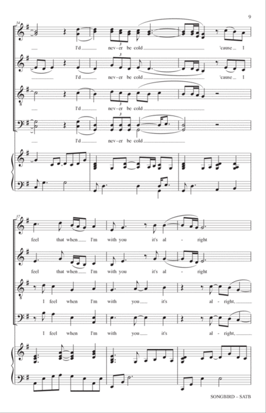 Songbird (arr. Paul Langford) 4-Part scores gallery preview page 7