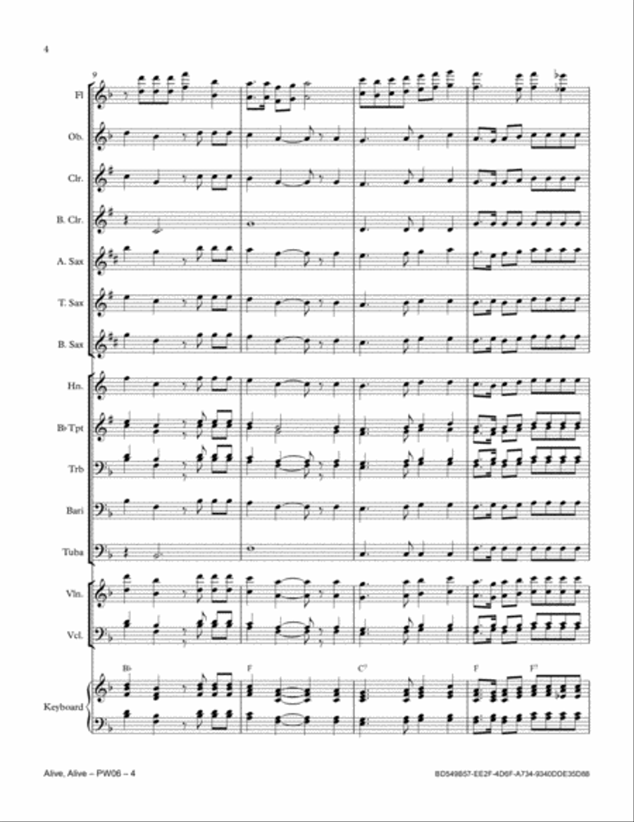 Alive, Alive Alive, Alive Full Orchestra scores gallery preview page 4