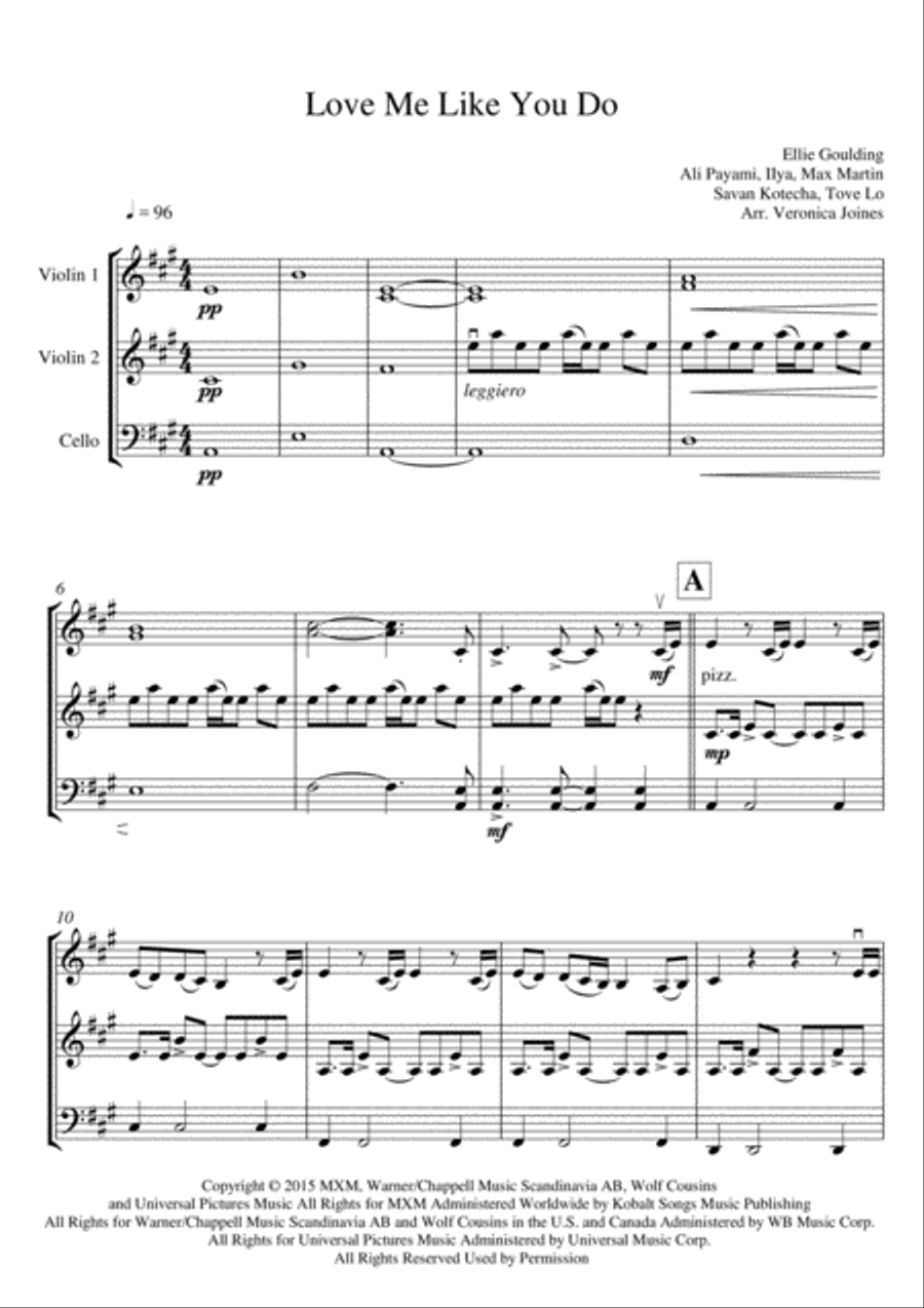 Love Me Like You Do String Trio scores gallery preview page 2