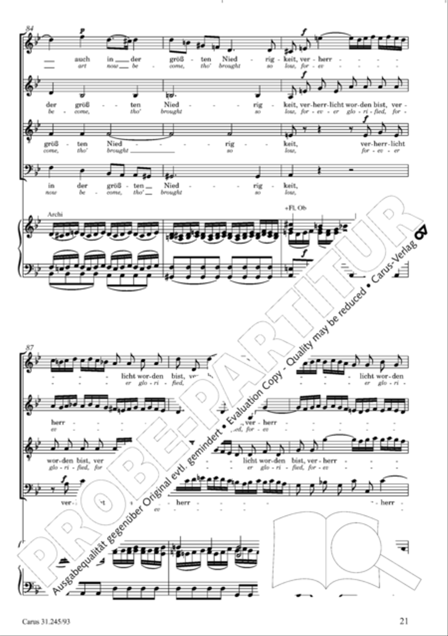 St. John Passion (Johannes-Passion) 4-Part scores gallery preview page 22