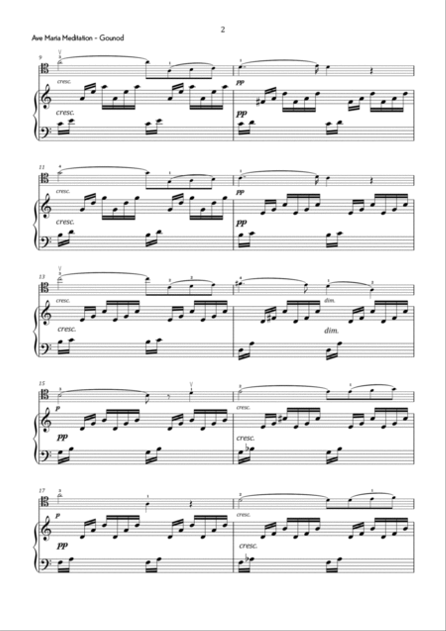 Gounod - Ave Maria Meditation in C Major - Intermediate Piano scores gallery preview page 3