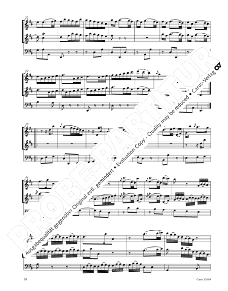 Gesamtausgabe Band 3 (Kammermusik: Duette, Solo- und Triosonaten) Score scores gallery preview page 109