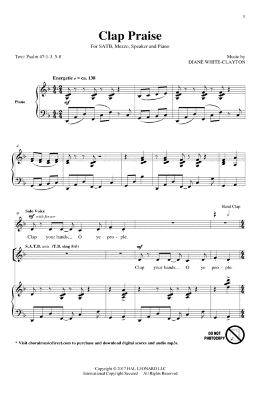 Clap Praise 4-Part scores gallery preview page 1