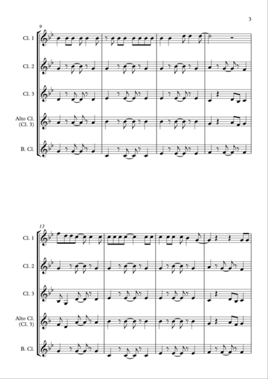 Shape Of You Clarinet Quartet scores gallery preview page 3