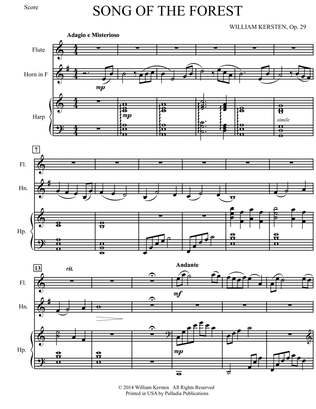 Song of the Forest - Trio for Flute, Horn and Harp Revised Version