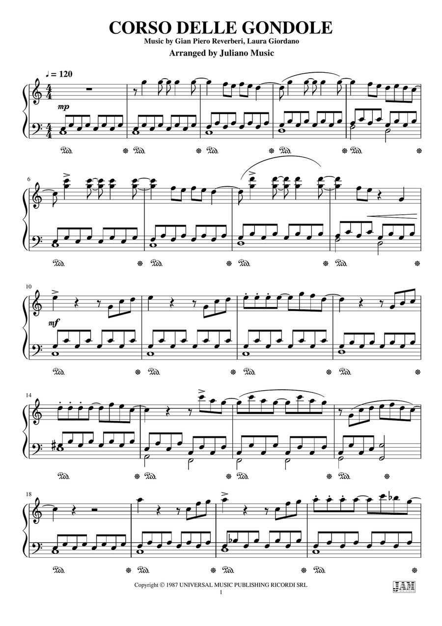 Corso Delle Gondole Piano Solo scores gallery preview page 3